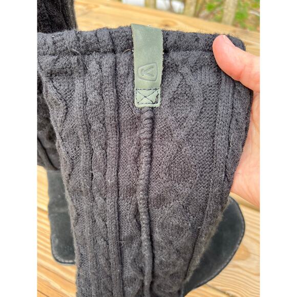 Women's Keen Black Cable Knit tall sweater boots size 9 - Picture 5 of 7